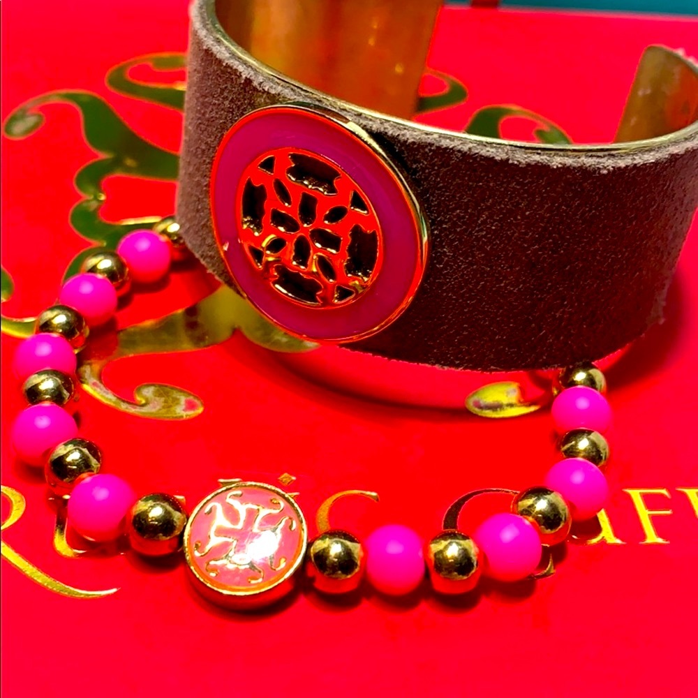2 Rustic cuff bracelets Camouflage Camo & beaded - Picture 2 of 7